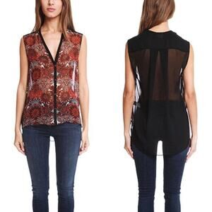 Helmut Lang Mandala Viscose Print Sleeveless top NWT $335.00